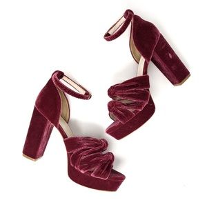 RAYE Giselle Velvet Knot Platform Heels